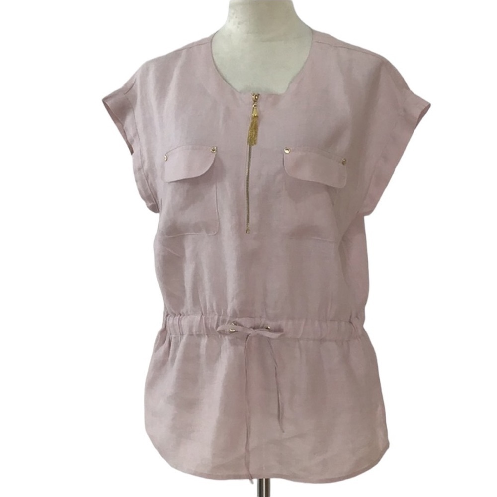 Ellen Tracy Linen Blouse Size Medium